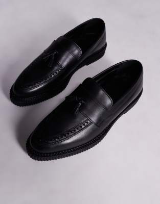 Asos Design Creeper Loafers In Black