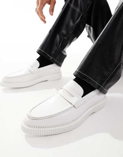 Asos cheap white loafers