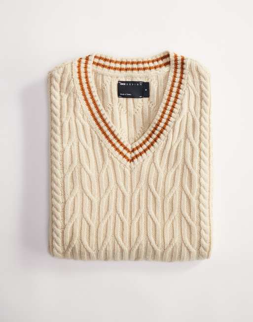 Asos Design Cricket Pullunder ASOS DESIGN – Cremefarbener Oversize