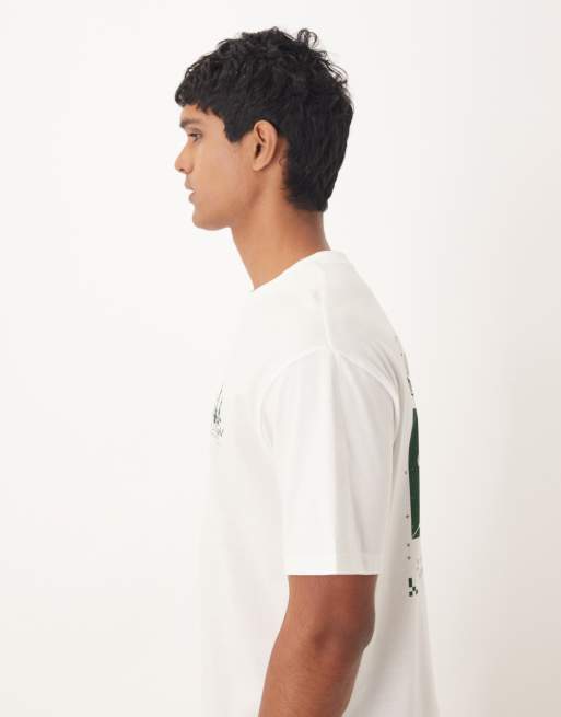 ASOS DESIGN - Cremefarvet afslappet T-shirt med skak-grafik, 4 af 5