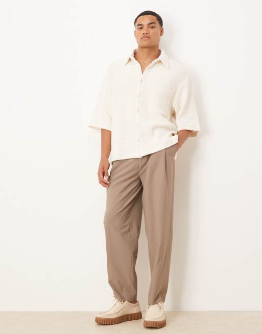 ASOS DESIGN - Cremefarvet oversized firkantet skjorte med hæklet look, 2 af 5
