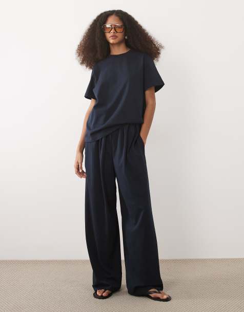 ASOS DESIGN - Cremefarvet oversized sæt i bomuld - view 1