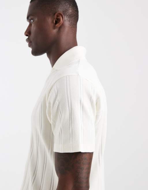 ASOS DESIGN - Cremefarvet polotrøje i slim fit med ribber, 2 af 5