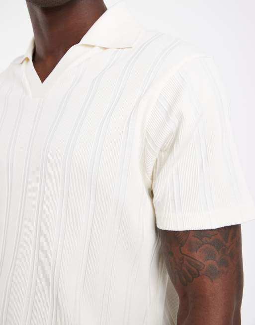 ASOS DESIGN - Cremefarvet polotrøje i slim fit med ribber, 4 af 5