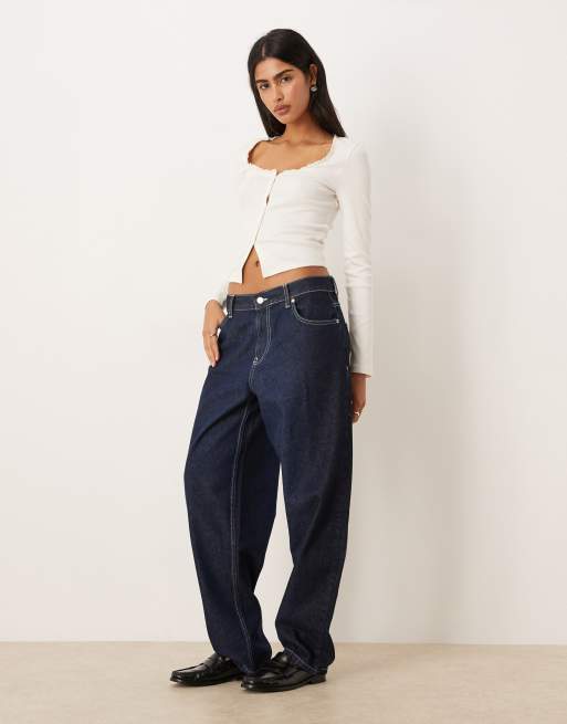 ASOS DESIGN - Cremefarvet ribstrikket langærmet T-shirt med blondedetaljer, 3 af 4