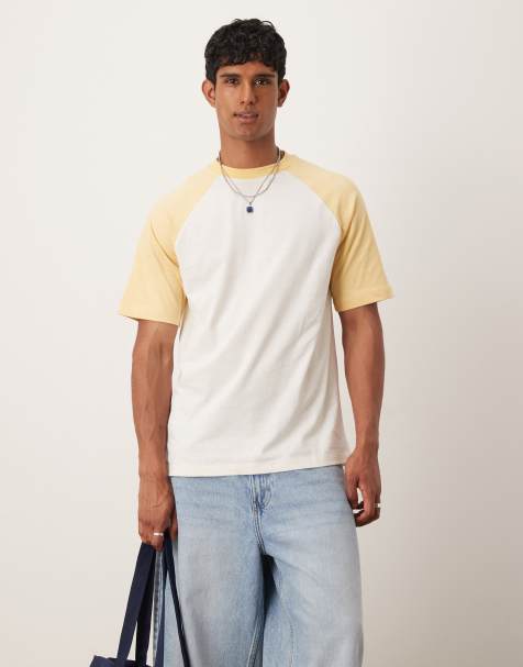 ASOS DESIGN - Cremehvid afslappet raglan-T-shirt - view 1