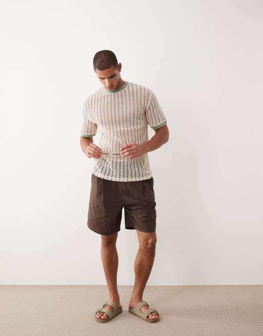 ASOS DESIGN - Cremehvid afslappet ringer-T-shirt i ribstrikket tekstur, 3 af 5