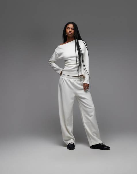 ASOS DESIGN - Cremehvid blødt henley-sæt - view 1