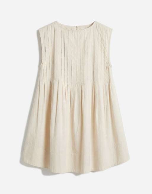 ASOS DESIGN - Cremehvid minikjole med bred halsudskæring og pintucks, 5 af 7