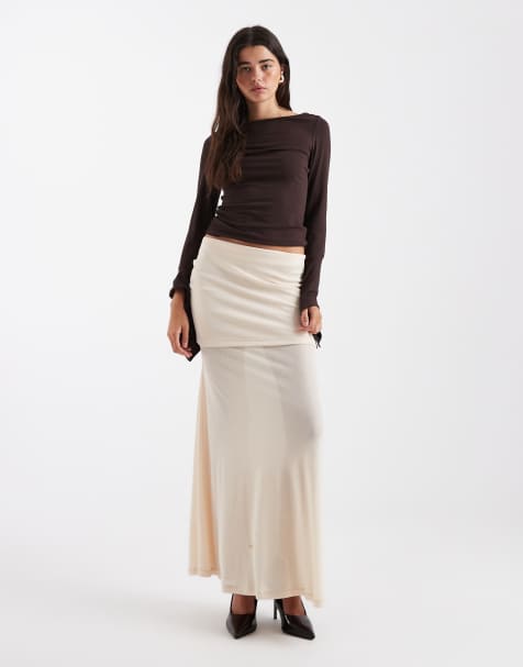 ASOS DESIGN - Cremehvid nederdel i dobbeltlag - view 1