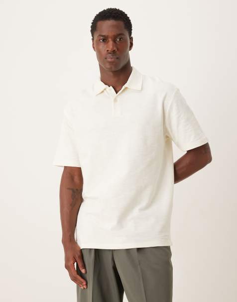 ASOS DESIGN - Cremehvid og kraftig polo med afslappet pasform og tekstur - view 1