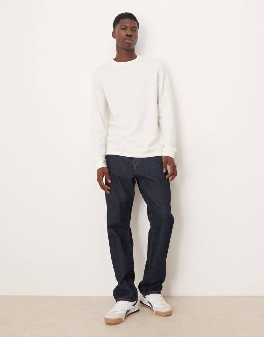 ASOS DESIGN - Cremehvid og langærmet T-shirt med rund hals i bouclé , 2 af 5