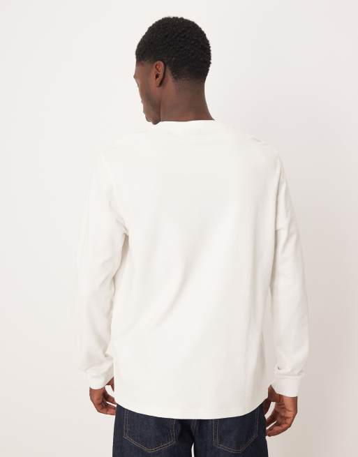 ASOS DESIGN - Cremehvid og langærmet T-shirt med rund hals i bouclé , 3 af 5