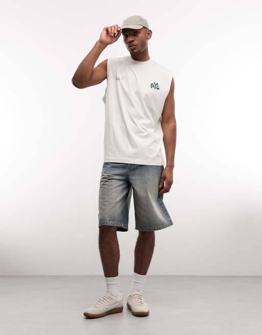 ASOS DESIGN - Cremehvid oversized overdel med NYC-print, 2 af 5