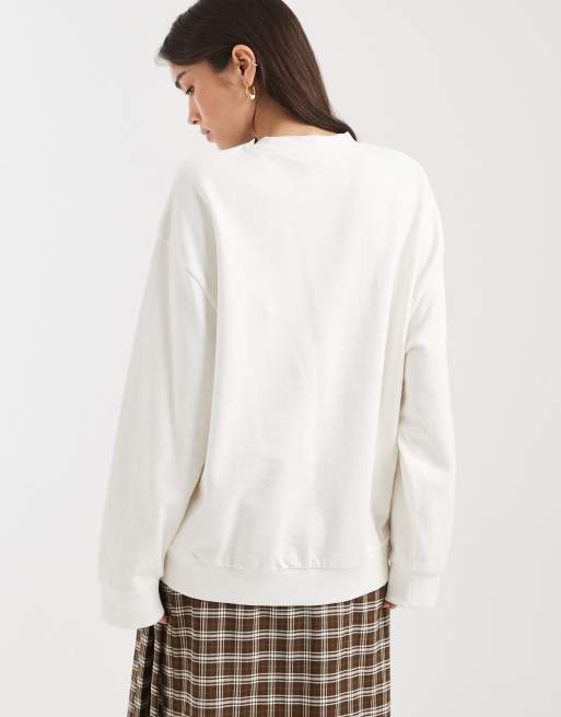 ASOS DESIGN - Cremehvid oversized sweatshirt med 'Pilates Studio'-print, 4 af 4