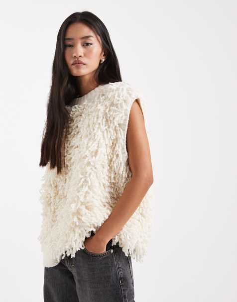 ASOS DESIGN - Cremehvid tanktop med frynser - view 1