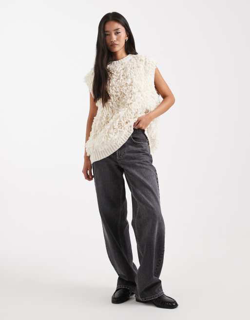 ASOS DESIGN - Cremehvid tanktop med frynser, 2 af 4