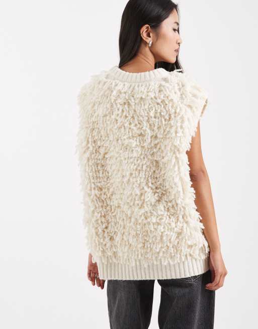 ASOS DESIGN - Cremehvid tanktop med frynser, 3 af 4
