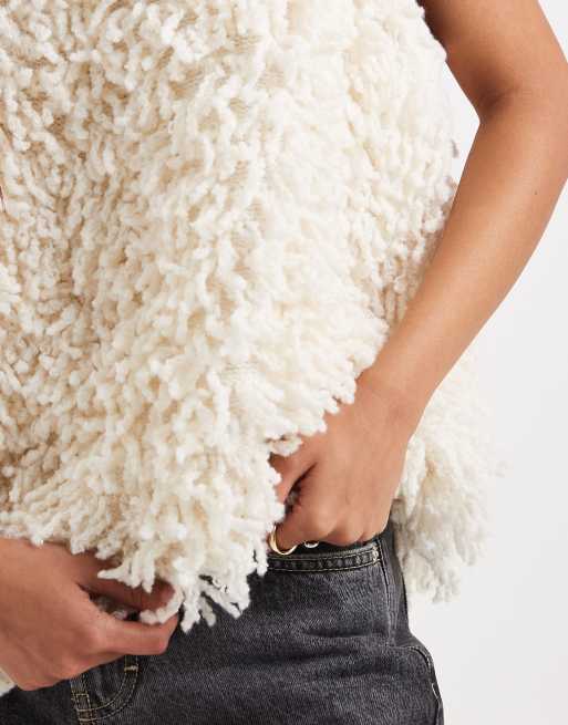 ASOS DESIGN - Cremehvid tanktop med frynser, 4 af 4