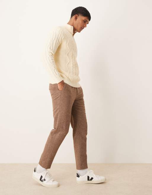 ASOS DESIGN - Cremehvid trøje med kvart lynlås i kraftig kabelstrik, 3 af 4
