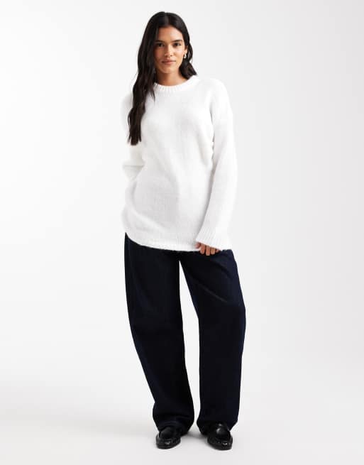 ASOS DESIGN - Cremehvid trøje med plisserede detaljer på ærmerne, 2 af 4