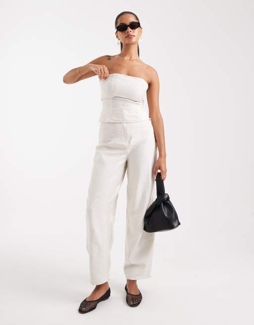 ASOS DESIGN - Cremehvide bukser med struktur - Del af sæt, 2 af 5