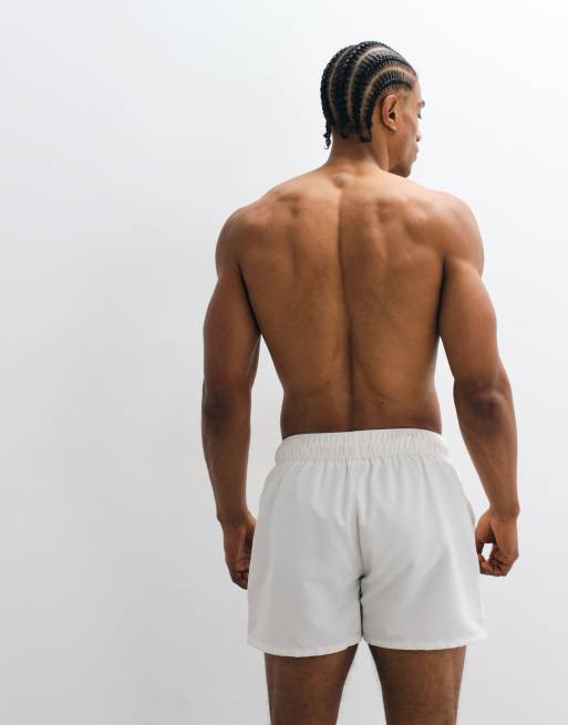 ASOS DESIGN - Cremehvide korte badeshorts med broderier, 5 af 5