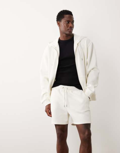 ASOS DESIGN - Cremehvide løstsiddende shorts i piqué-jersey - view 1