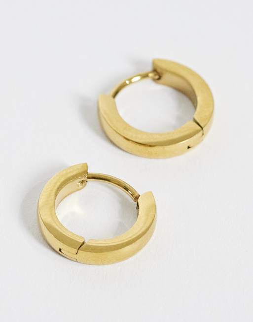ASOS DESIGN – Creolen aus wasserfestem Edelstahl in Goldoptik, 9 mm, 3 von 4