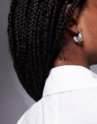 ASOS DESIGN - Creolen in Silber mit Struktureffekt