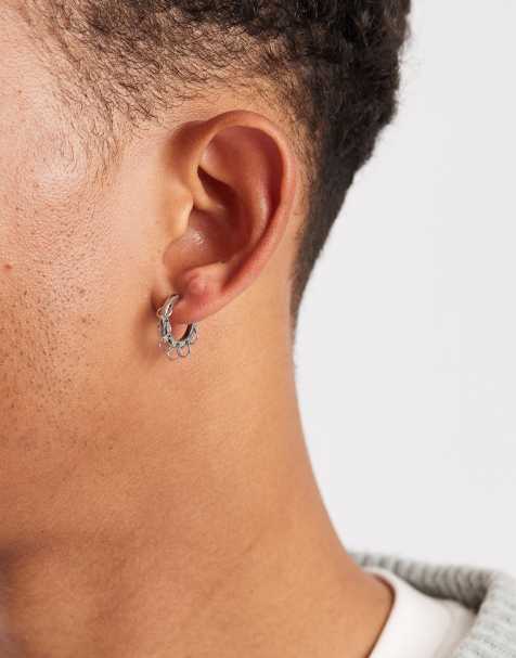 ASOS DESIGN – Creolen in Silberoptik mit Ringdetails - view 1