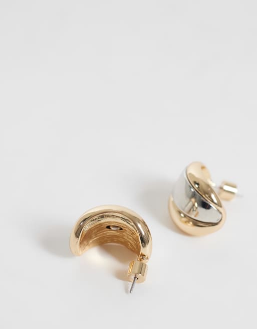 ASOS DESIGN Creolen mit Doppel-Creolen-Design in Metallmix, 5 von 5