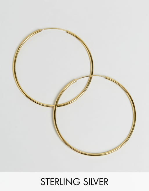 ASOS DESIGN - Créoles 60 mm en argent massif plaqué or | ASOS