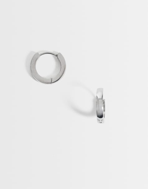 ASOS DESIGN - Créoles 9 mm en acier inoxydable résistant à l'eau - Argenté - view 1