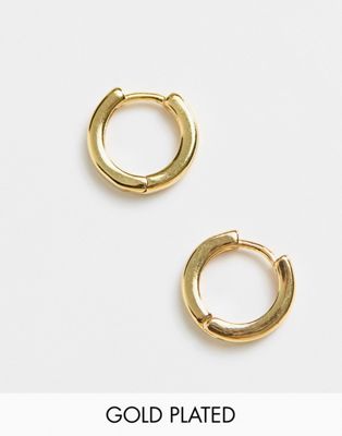 ASOS DESIGN 9mm hoop earrings in 14k gold plate - ASOS Price Checker