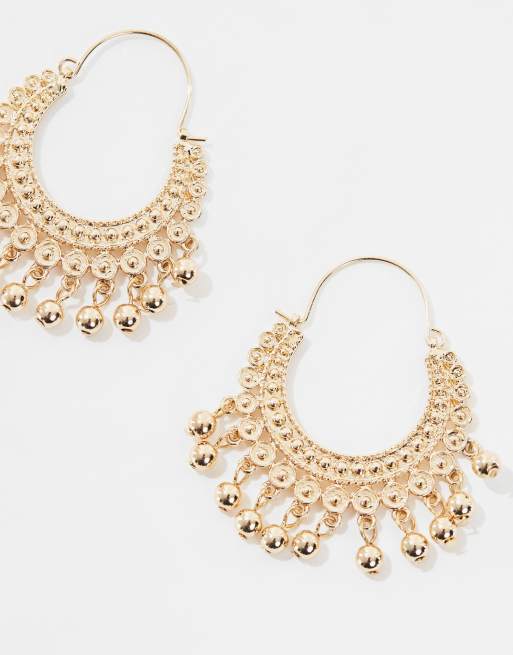 ASOS DESIGN - Créoles à pendant boules - Doré, 3 de 4