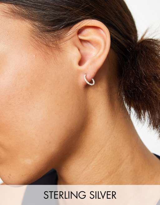 ASOS DESIGN - Créoles avec gravure torsadée en argent massif
