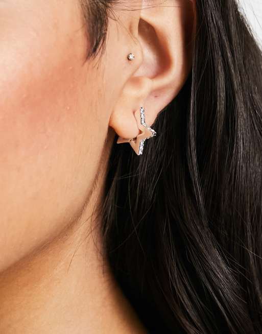 ASOS DESIGN - Créoles motif étoile - Argenté