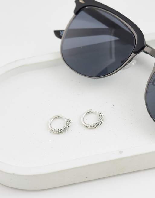 ASOS DESIGN - Créoles texturées effet grainé - Argent poli, 2 de 4
