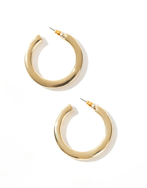 ASOS DESIGN - Créoles tubulaires en plaqué or 14 carats, 2 de 4
