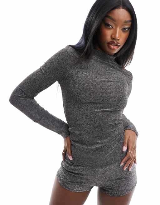 Tall Black Basic Crew Neck Long Sleeve Bodysuit