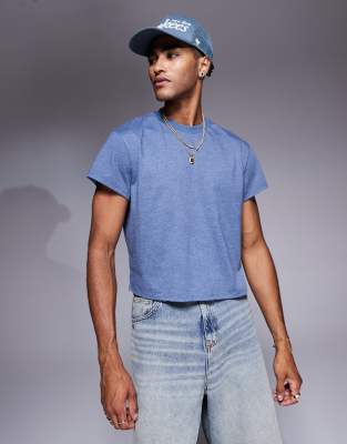 Asos Design Crew Neck Boxy T-shirt In Blue