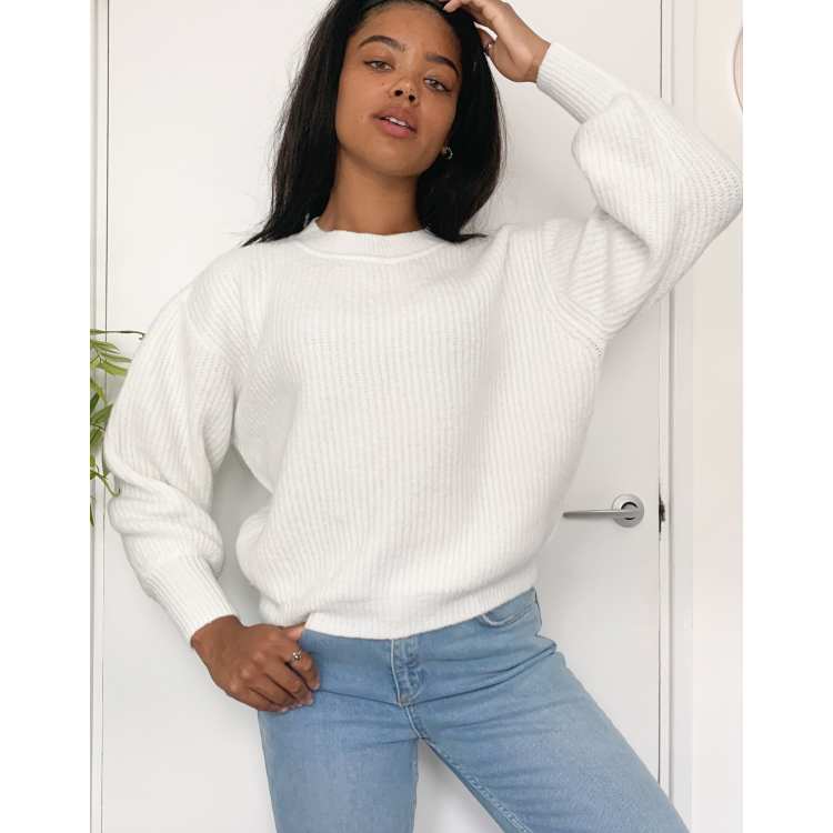 Cream balloon hotsell sleeve jumper