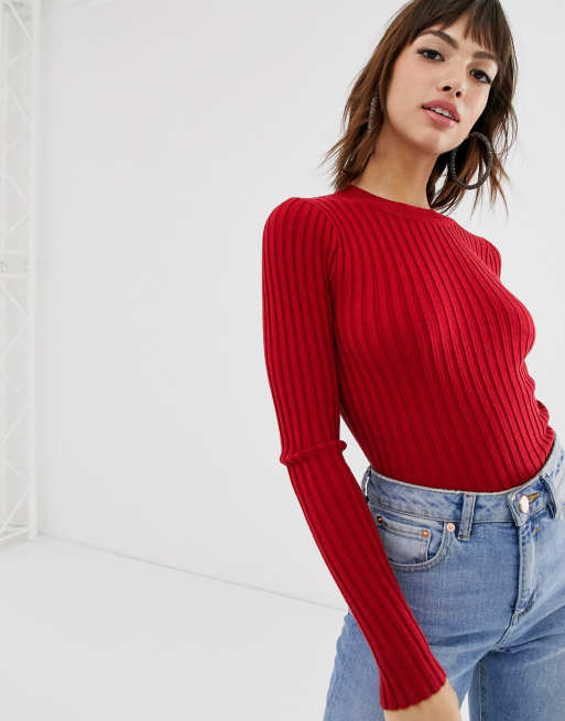 ASOS DESIGN crew neck jumper in skinny rib | ASOS