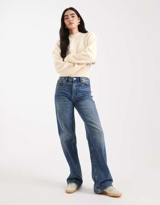 ASOS DESIGN crew neck jumper with raglan detail in buttermilk, 3 of 4