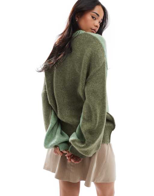 ASOS DESIGN crew neck longline cardigan in sage