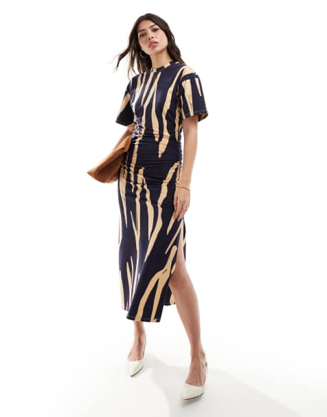 Dresses  Womens COS LONGLINE SILK SHIRT DRESS NAVY ~ Theatre