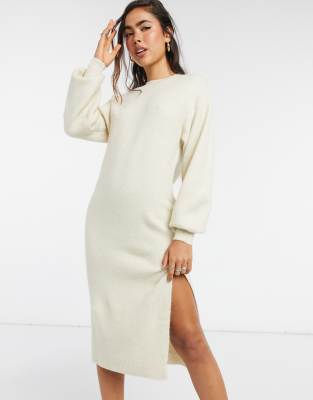 cream midi jumper dress