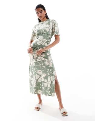 Shop ASOS DESIGN crew neck midi t shirt dress with ruched side Online – Trendy & Affordable Fashion