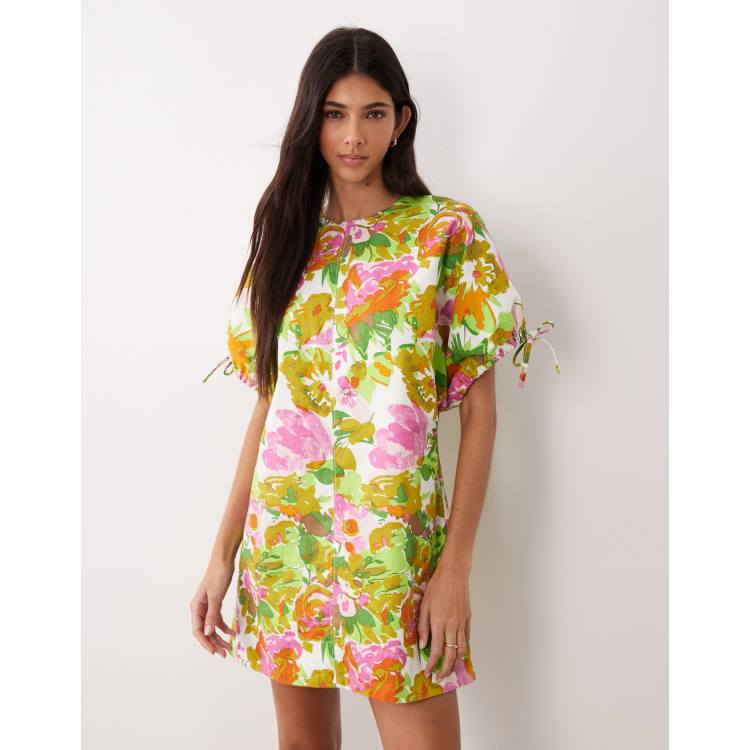 pink and green floral mini dress Best Date Night Mini Dress